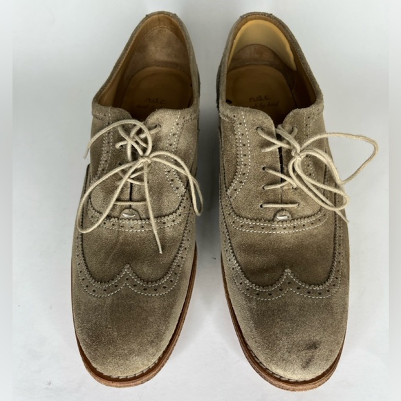 n.d.c. made by hand Shoes Oxfords Wing Tip Women Size 37.5 US 6.5 Brown Suede - Picture 2 of 16